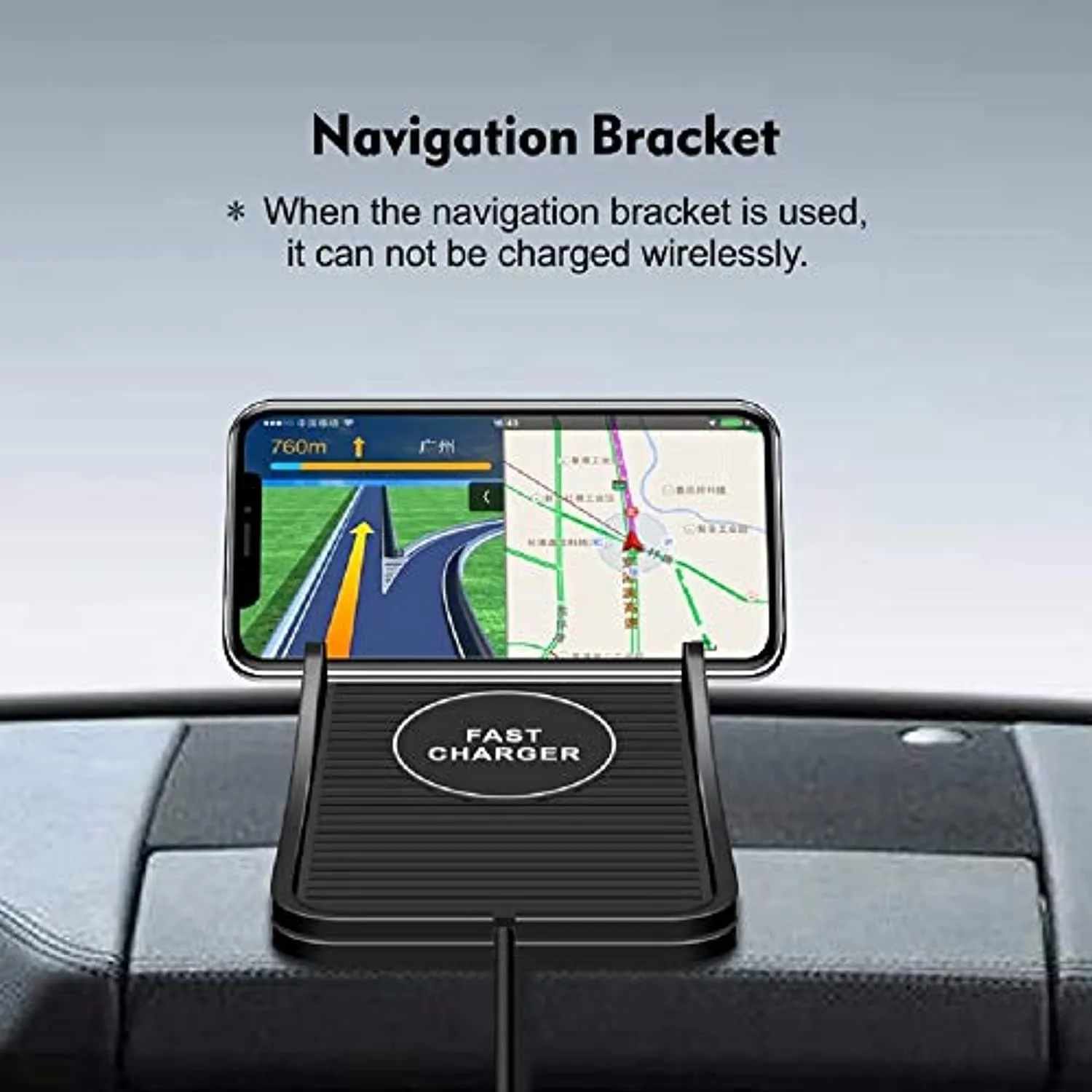 Wireless Car Mobile Charging Pad, QI Enabled 10W Quick Charging Dashboard Anti-Slip Mat for iPhone, Android & All QI Enabled Devices