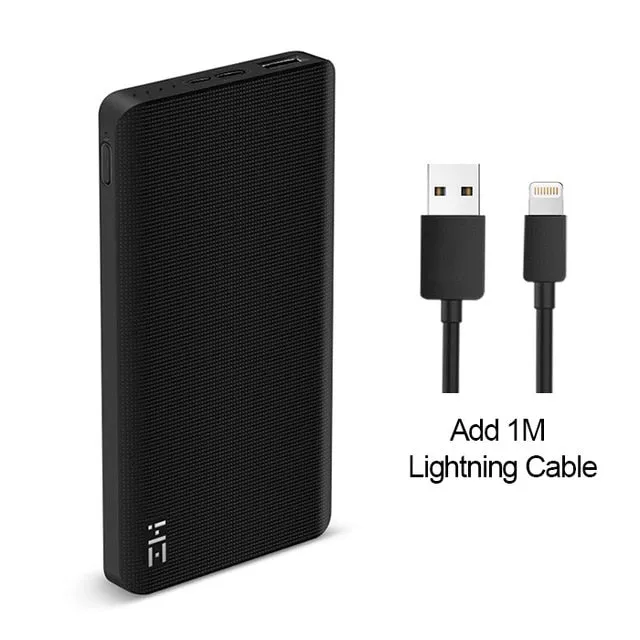 Xiaomi ZMI Power Bank 10000mAh Powerbank External Battery portable charging Quick Charge 2.0 Two-Way Fast Charge Pack for iPhone