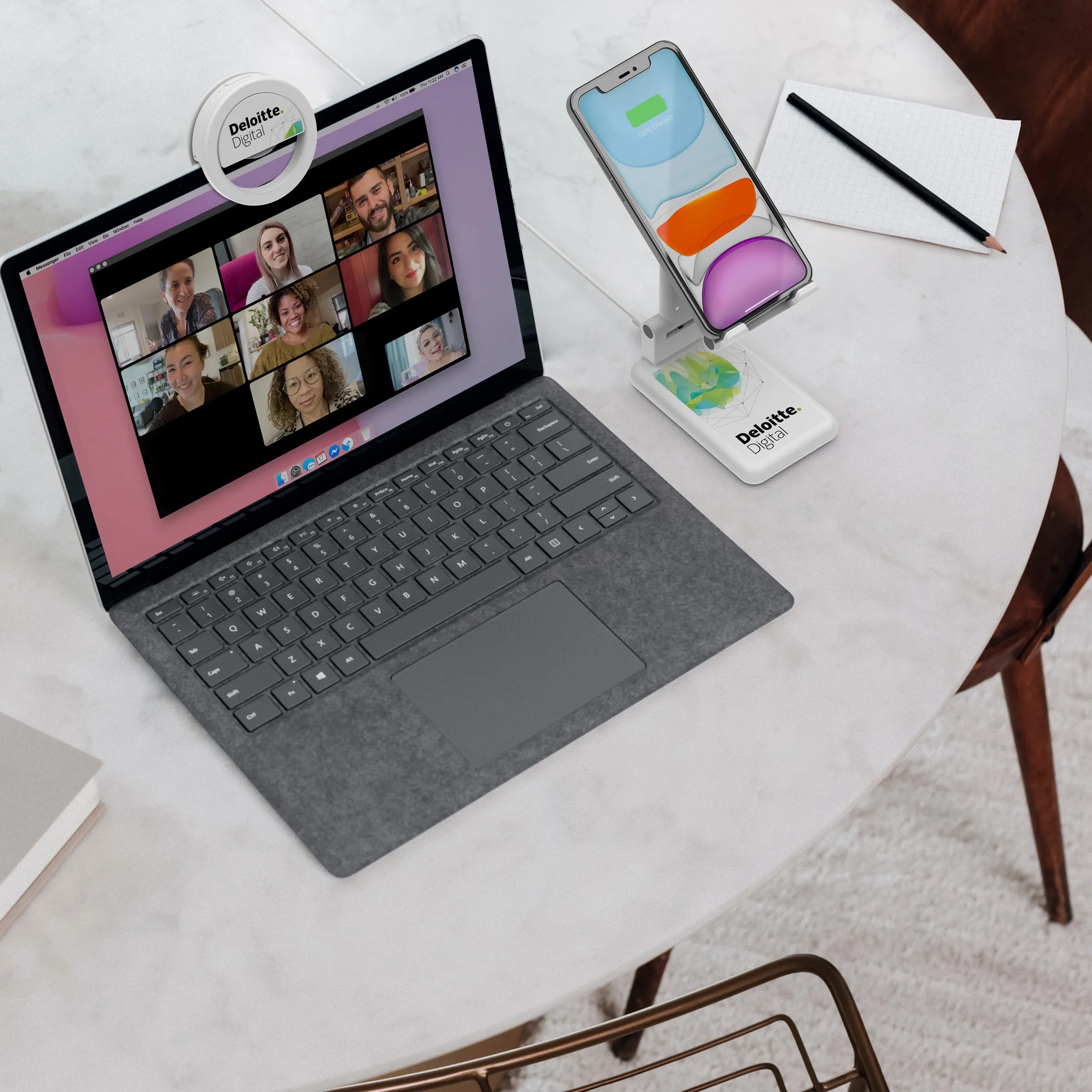 Zoom Kit - Ring Light with Camera Cover & Desktop Wireless Charging Dock